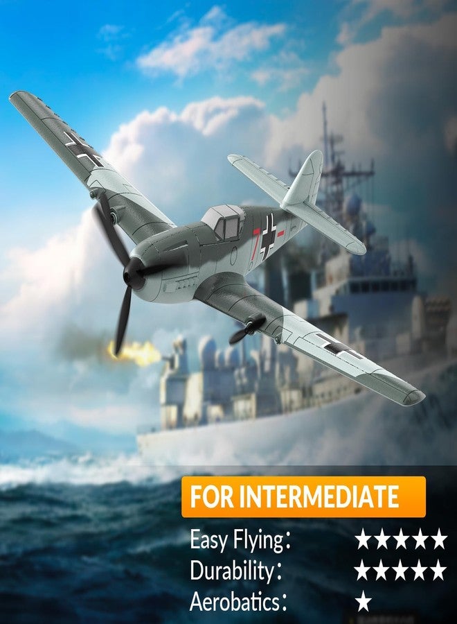 volantexrc RC Plane 3 Channel Remote Control Airplane Fighter Toys, 2.4GHz 6-axis Gyro Stabilizer RTF Glider Aircraft Plane, Easy to Fly for Adults Beginners (BF109) - Image 2